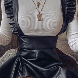 Ruffle detail pinafore dress